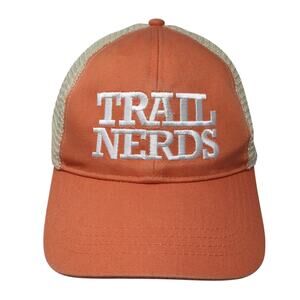 Trail Nerds Snapback Trucker Hat Orange OS Adjustable Embroidered Econscious